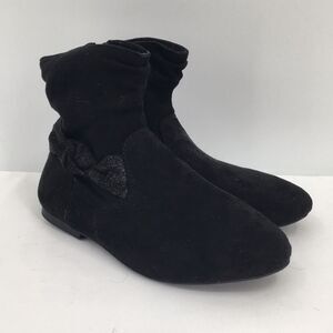 Wonder Nation Girls Slouchy Ankle Boots Flat Bow Sock Calf Zip Inside size 1